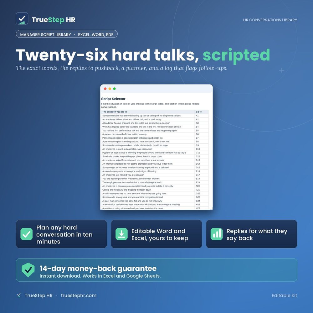 The Manager Script Library, word-for-word scripts for twenty-six hard manager conversations