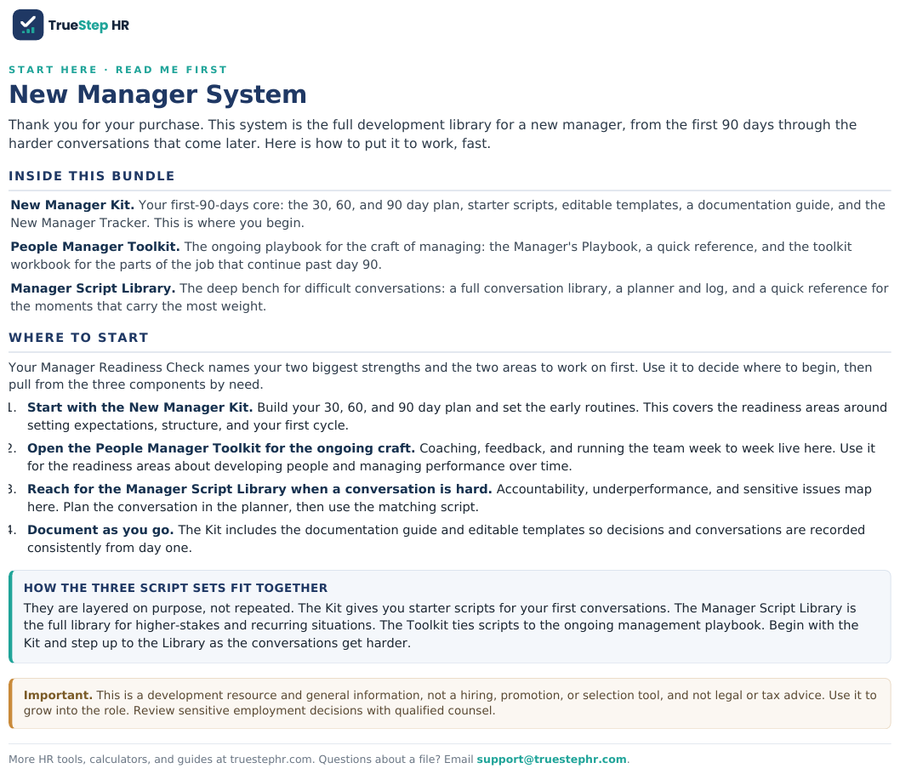 Start Here for the New Manager System
