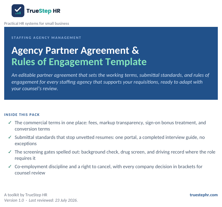 Agency partner agreement cover
