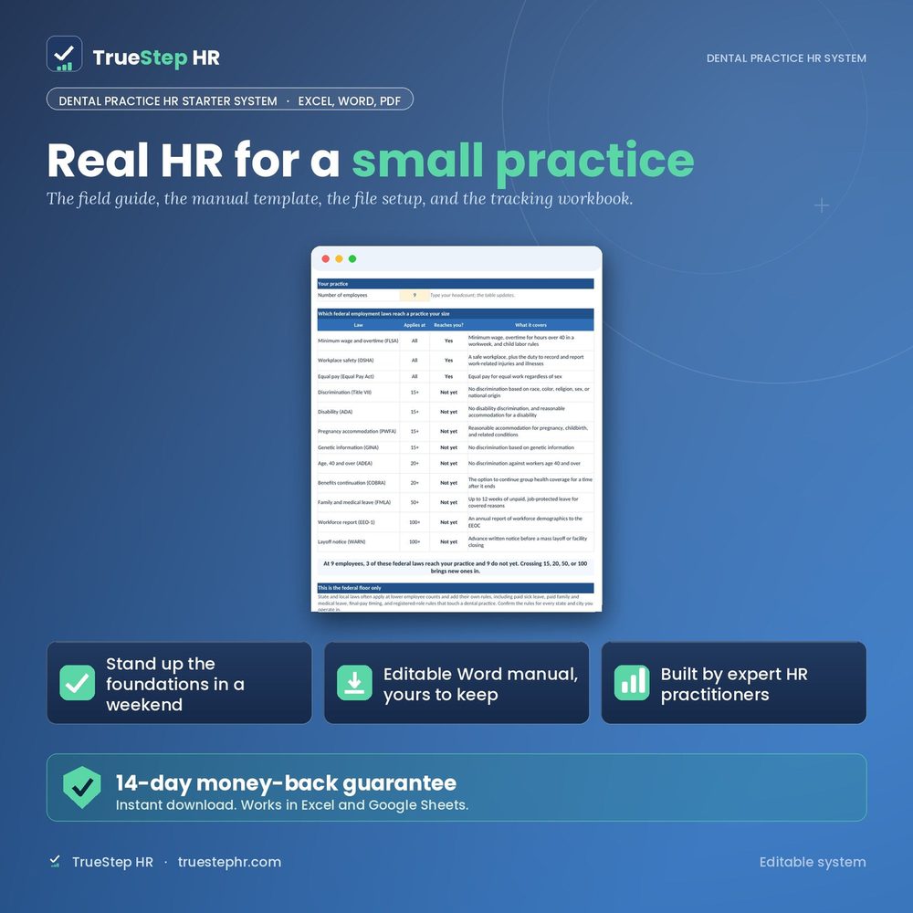 The Dental Practice HR Starter System, an HR foundations kit for small dental practices