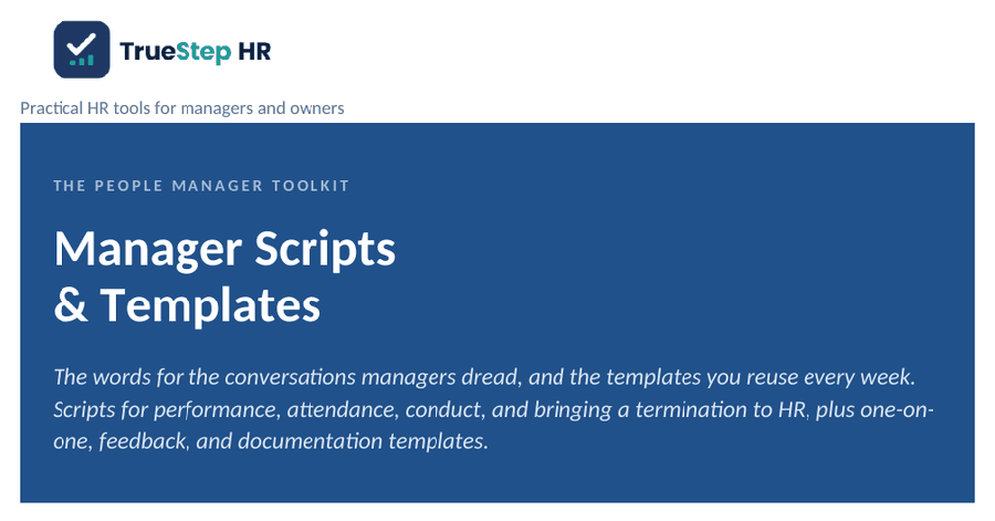 Manager scripts and templates document from the People Manager Toolkit